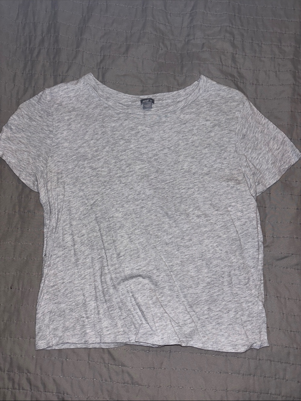aerie Light Gray Short Sleeve Tie Back Crewneck Tee